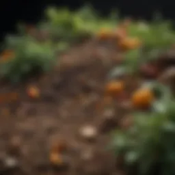 A vibrant display of compost ingredients including kitchen scraps and garden waste
