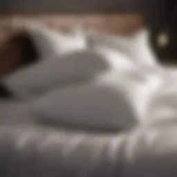 Luxurious down pillows on a neatly made bed