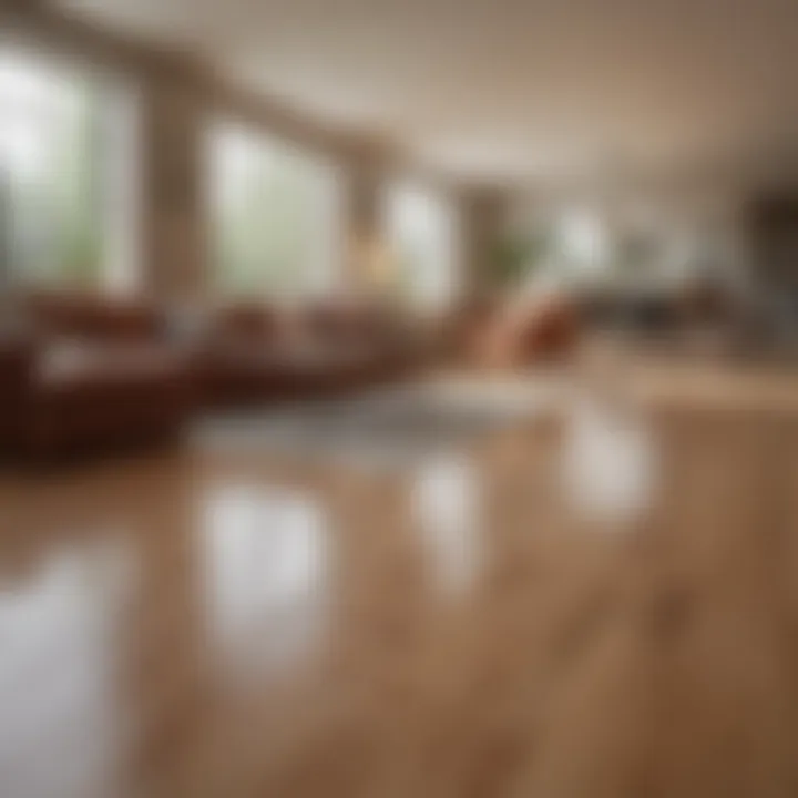 A well-maintained living room with shiny laminate flooring