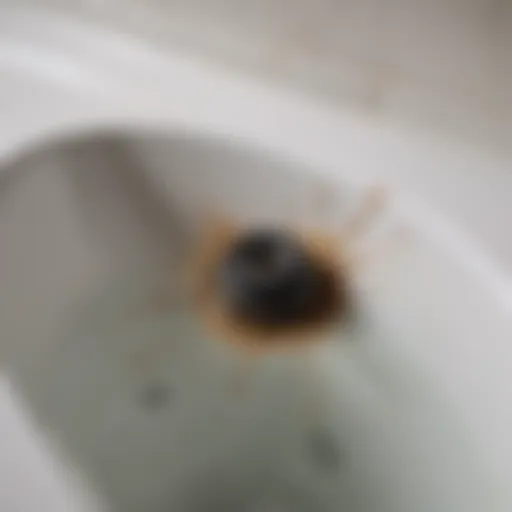 Clogged bathtub drain with hair and debris