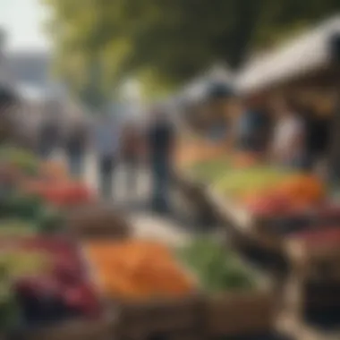 Local Farmer's Market A bustling local farmer's market featuring fresh produce and community engagement