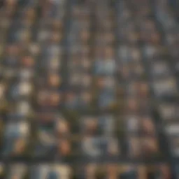 A vibrant aerial view showcasing Los Angeles neighborhoods