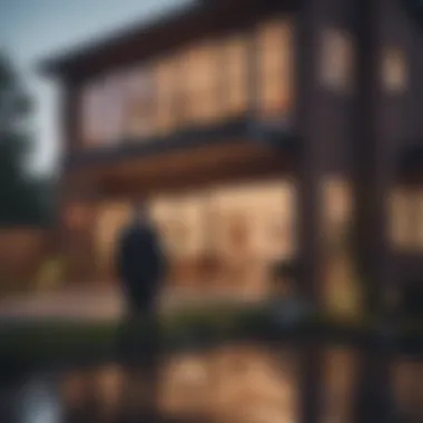 A contemplative homeowner looking at a 'For Sale' sign