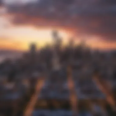 Aerial view of Seattle's skyline at sunset