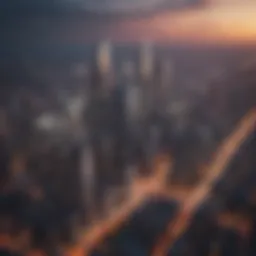 Aerial view of a bustling city skyline reflecting economic growth