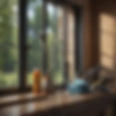 Essential Tools for Effective Window Cleaning Various window cleaning tools arranged neatly