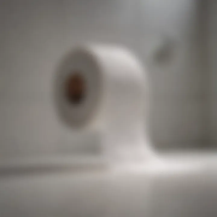 Toilet paper dissolving in chemical solution