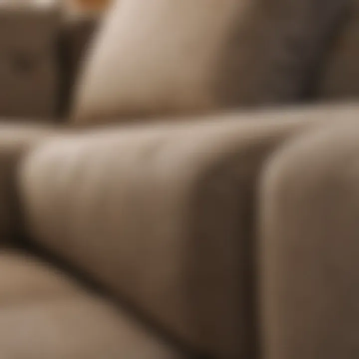 Close-up of a stain on a couch fabric