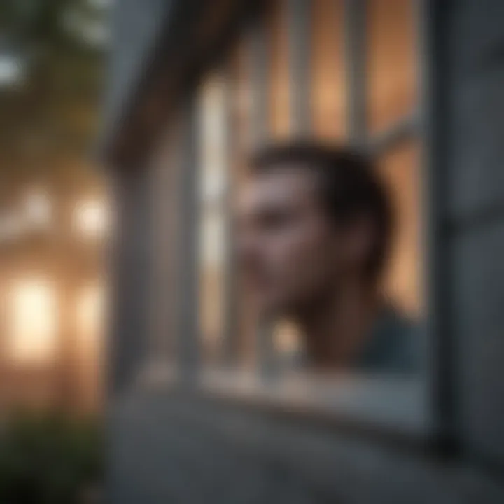 A satisfied homeowner admiring their gleaming windows.