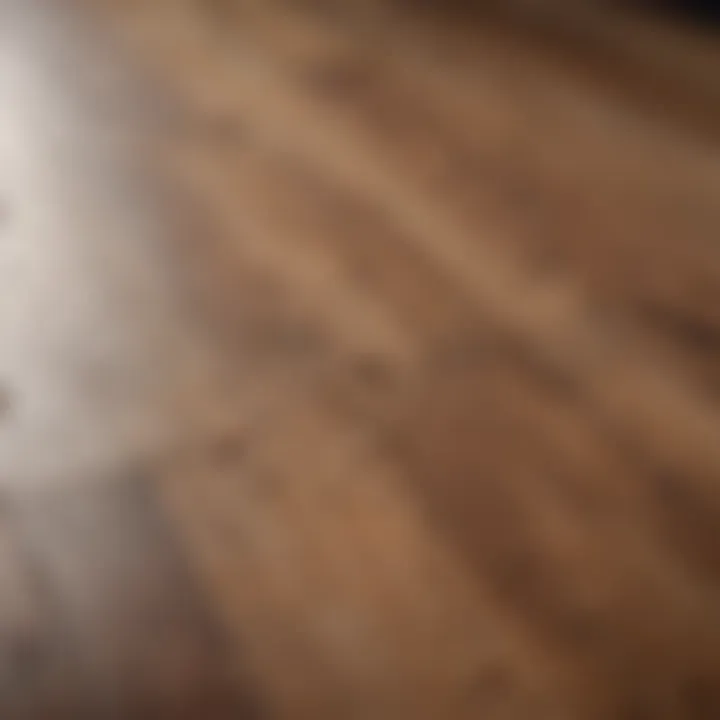 A close-up of a stain on a laminate floor