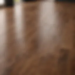 Close-up of laminate wood floor showcasing its texture and shine