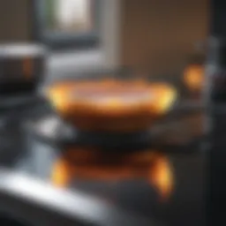 Close-up of a pristine glass stove top reflecting light