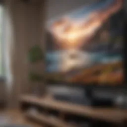 Close-up of a clean big screen TV with pristine clarity