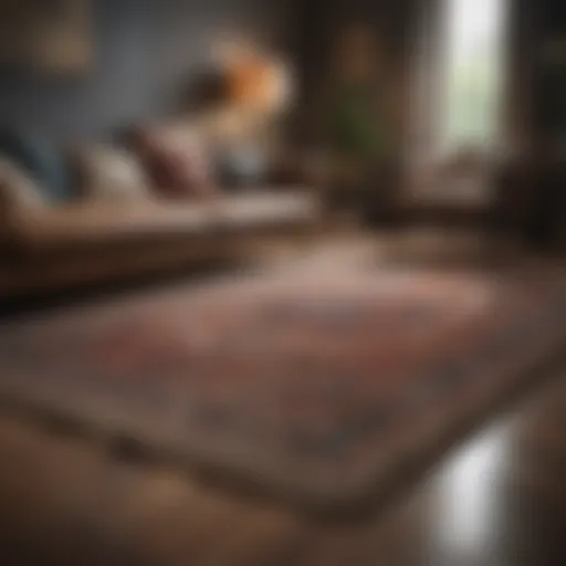 A luxurious rug in a well-decorated living room