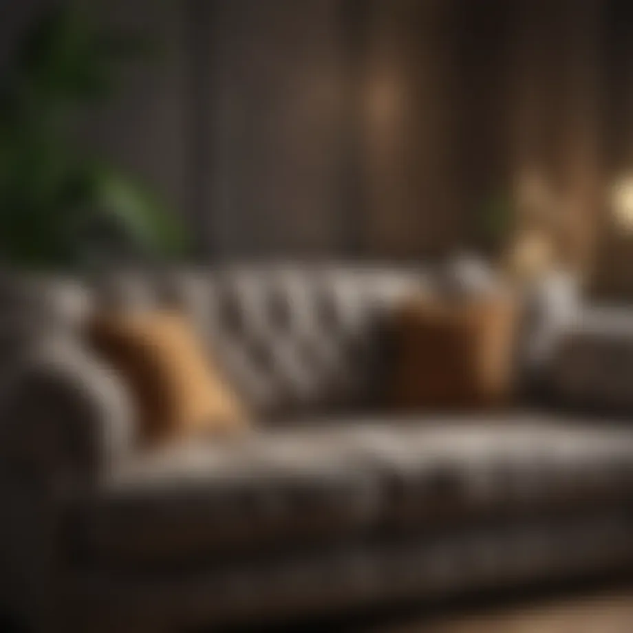 Luxurious sofa with lush upholstery