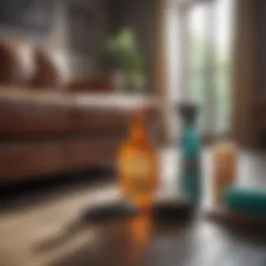 Essential Cleaning Tools and Products Selection of cleaning tools and products