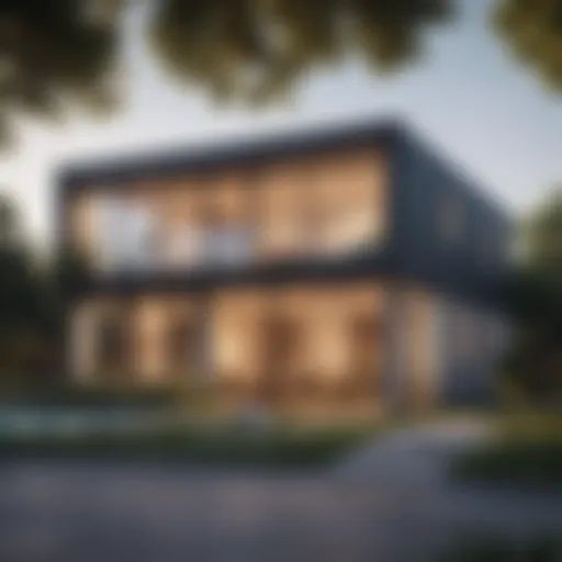 Modern rental property exterior showcasing architectural design