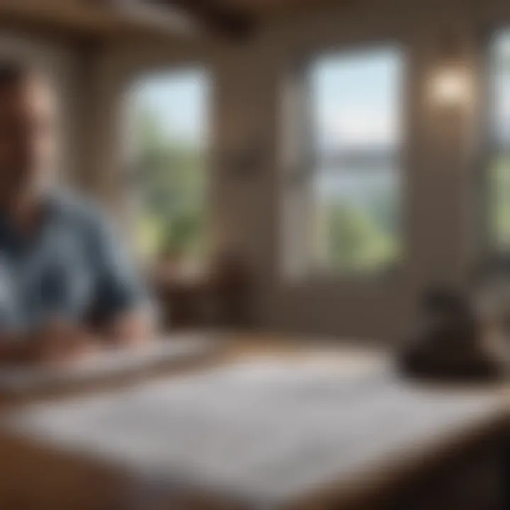 Homeowner analyzing rental agreement documents