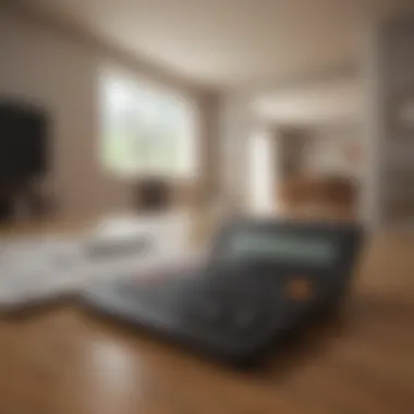 A digital calculator showcasing square footage results.