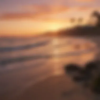 Sunset view over the Pacific Beach coastline