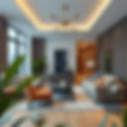 Modern condo living room with contemporary decor