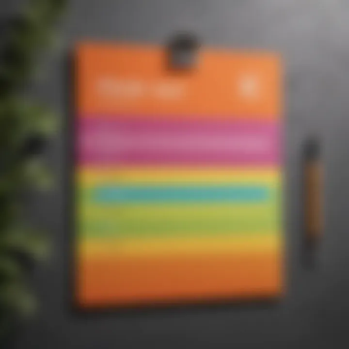 A close-up view of a colorful and aesthetically pleasing to-do list with creative elements.