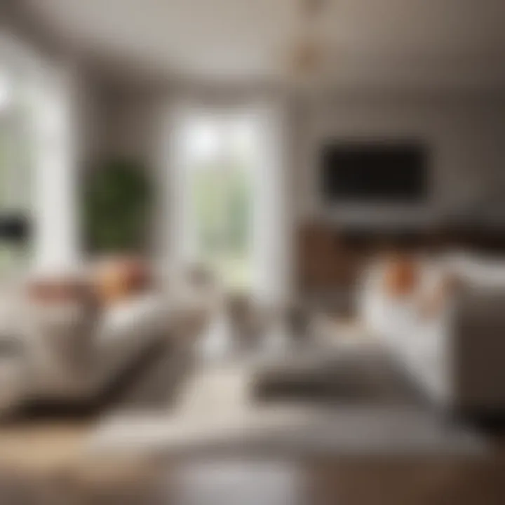 A sparkling clean living room showcasing pristine surfaces
