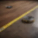 Measuring tape laid across a floor