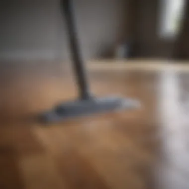 Demonstration of proper laminate floor cleaning technique