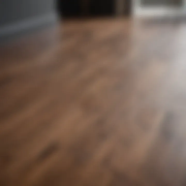 A sleek laminate wood floor reflecting light