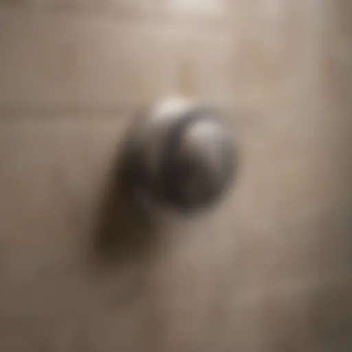 Close-up of a clogged shower drain with visible hair buildup