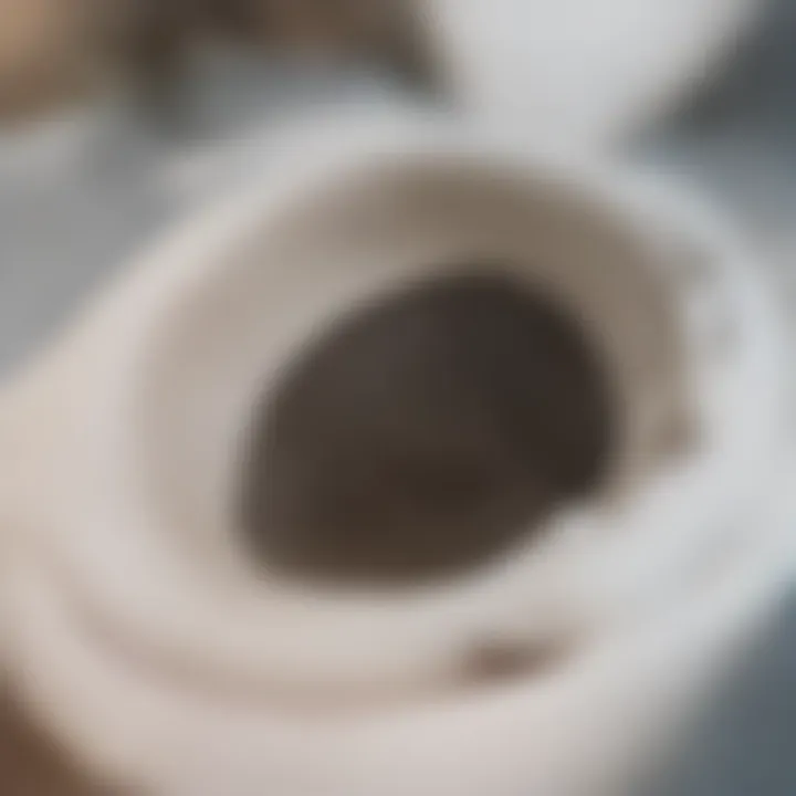 A visualization of applying baking soda and vinegar in a toilet