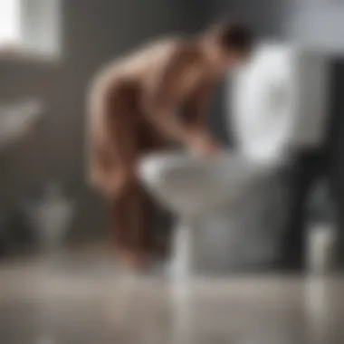 The Siphoning Method Explained A diagram illustrating the siphoning method to clear a toilet