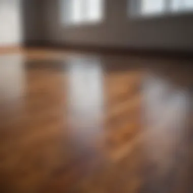 Lustrous Finish on Laminate Flooring Lustrous laminate wood floor reflecting light