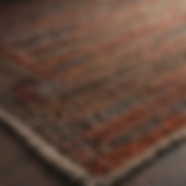 A close-up view of different rug materials demonstrating diverse textures