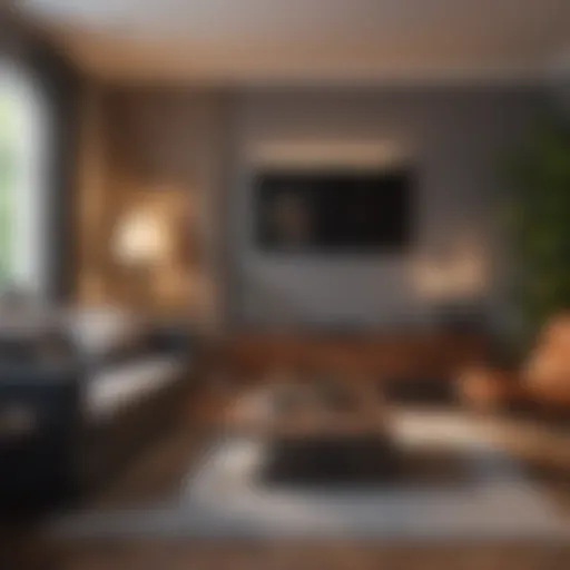 Stylish living room furniture arrangement in a compact space