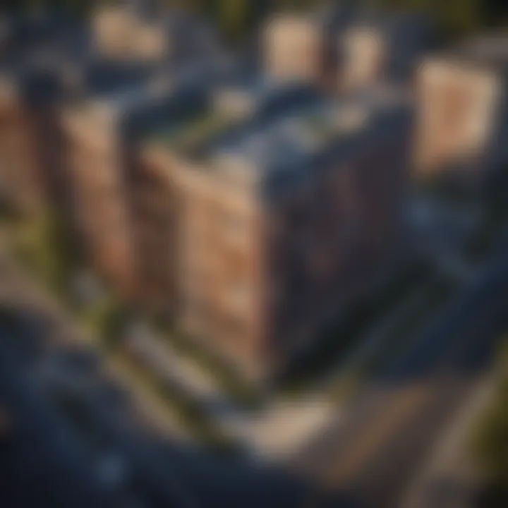 Aerial view of a multifamily residential building