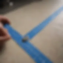 Measuring tape on a blueprint