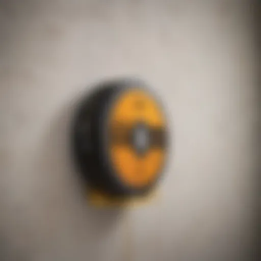 Detailed measuring tape laid against a wall