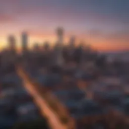 A panoramic view of Seattle's skyline at sunset