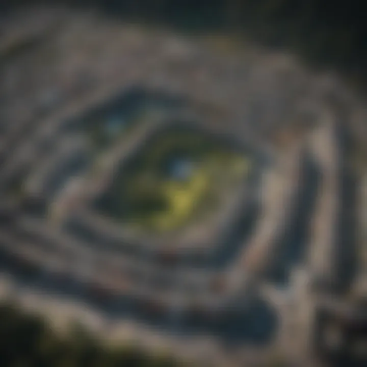 Aerial view of Andorra, PA highlighting apartment complexes