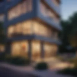 Modern architectural design of an apartment building in Friendship Heights, DC