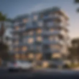 Modern apartment building near LAX showcasing innovative design.