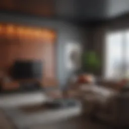 Modern apartment living room with stylish furnishings