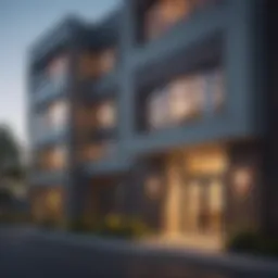 Exterior view of Ashley Collegetown Apartments showcasing modern architecture