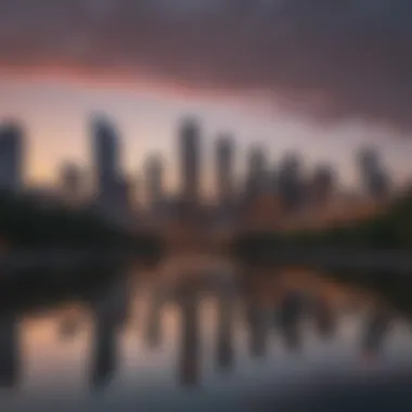 Atlanta Skyline at Dusk The iconic skyline of Atlanta at sunset, reflecting the city's beauty