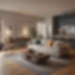 Cozy off-campus apartment showcasing modern decor and amenities