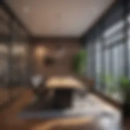 A modern office space where property management professionals strategize