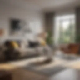 Elegant living room showcasing rental options