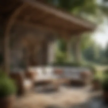 Cozy outdoor seating area in a rural property